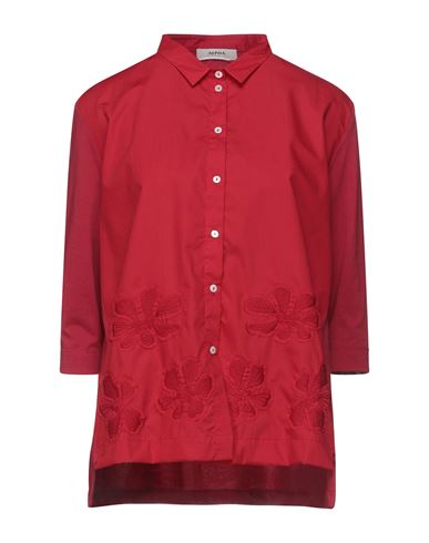Woman Shirt Red Size 6 Polyester, Cotton, Elastane