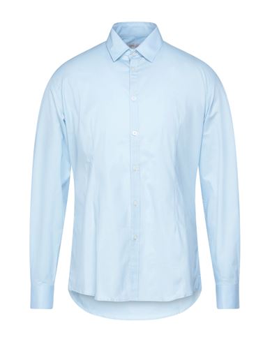 Man Shirt Bright blue Size 15 Cotton, Elastane