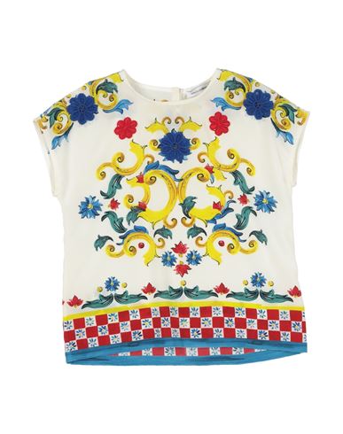 Shop Dolce & Gabbana Toddler Girl Top Ivory Size 7 Silk, Cotton In White