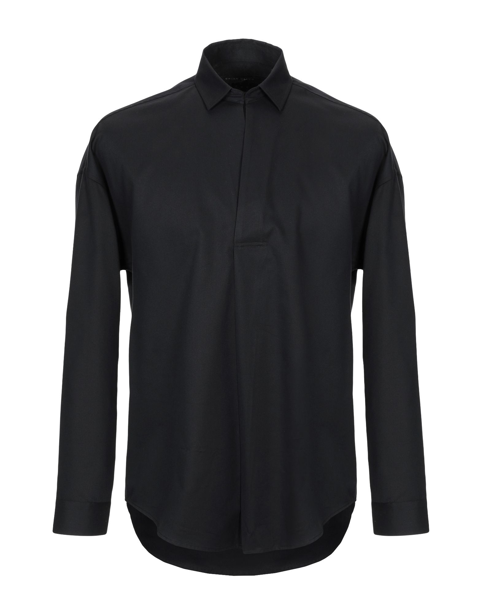 《セール開催中》BRIAN DALES メンズ シャツ ブラック 39 コットン 65% / 指定外繊維（テンセル)? 35%