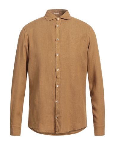 Massimo Alba Canary Man Shirt Camel Size S Linen In Beige
