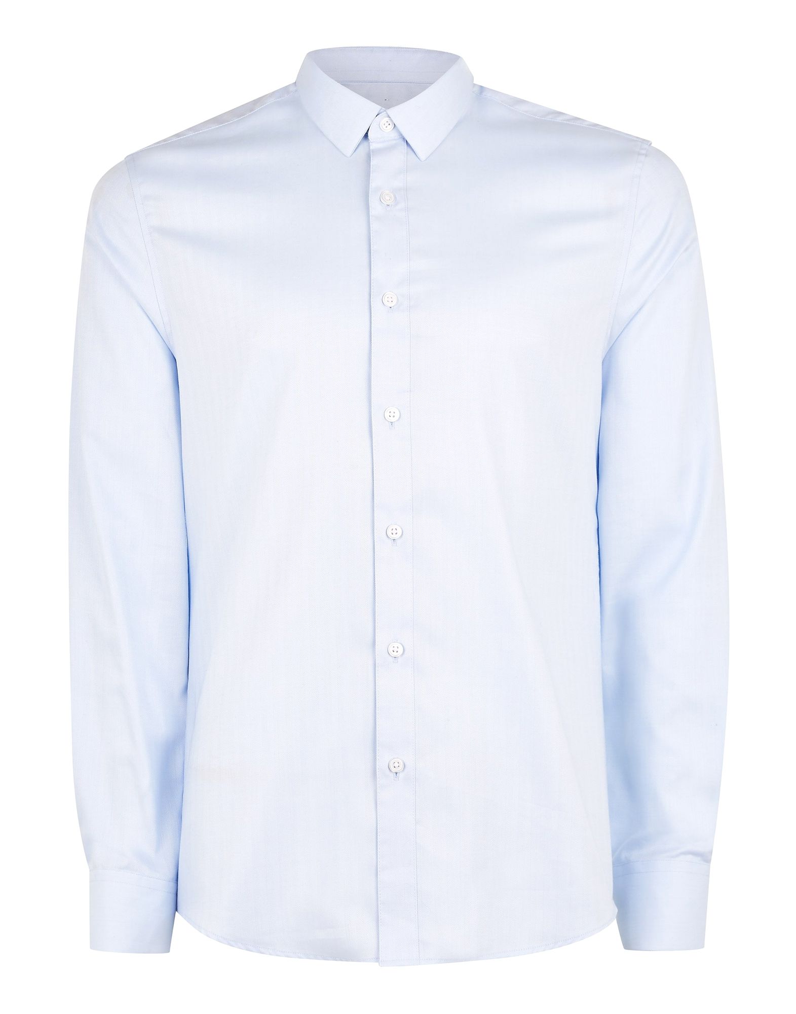 《セール開催中》TOPMAN メンズ シャツ スカイブルー M コットン 100% Premium Light Blue Herringbone Smart Shirt