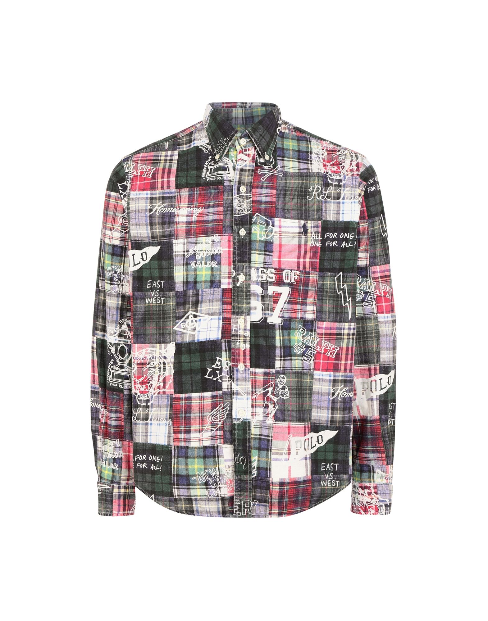 《期間限定セール中》POLO RALPH LAUREN メンズ シャツ グリーン S コットン 100% Classic Fit Patchwork Shirt