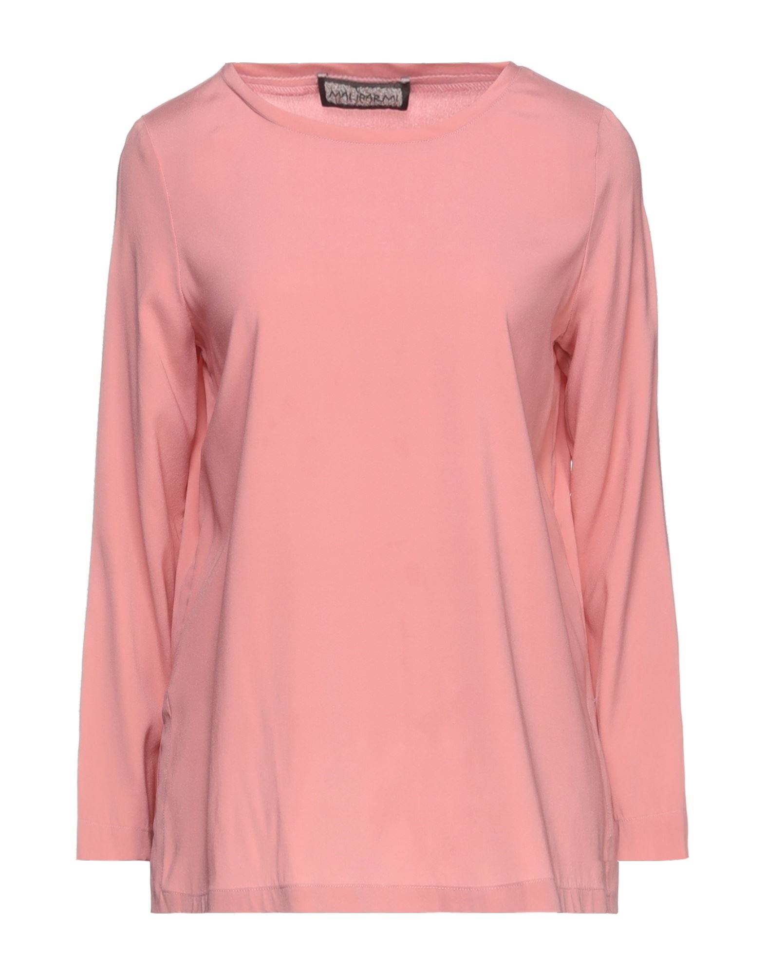 Maliparmi Stretch Silk Long Sleeve Blouse In Pale Pink