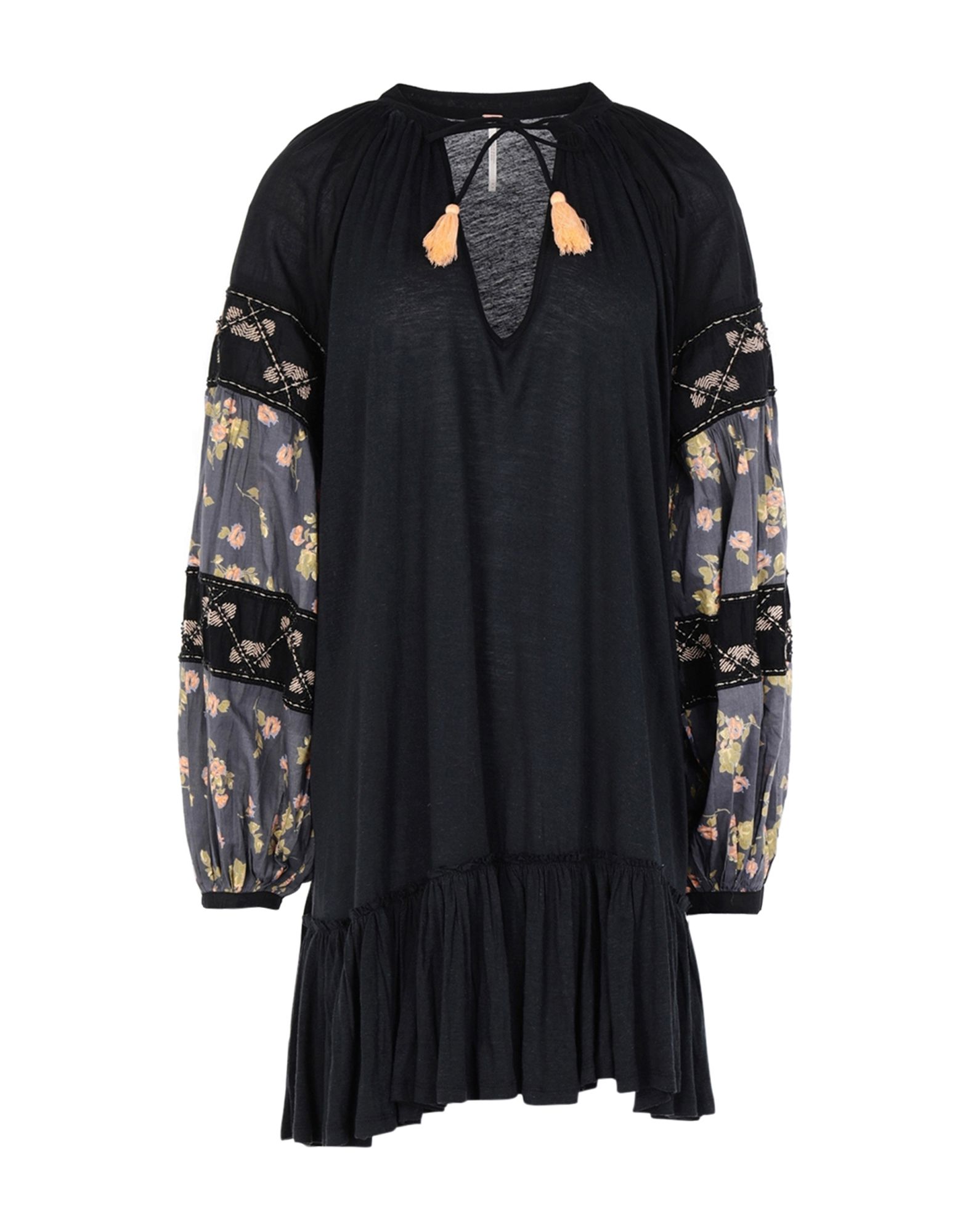 《セール開催中》FREE PEOPLE レディース ブラウス ブラック S テンセル 83% / 麻 17% MIX IT UP TUNIC