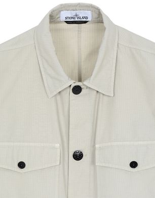 Stone island structured 2025 cotton overshirt