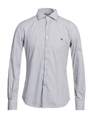 Brooksfield Man Shirt Grey Size 17 Cotton