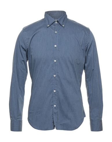 Man Shirt Slate blue Size 17 ½ Cotton, Polyamide, Elastane