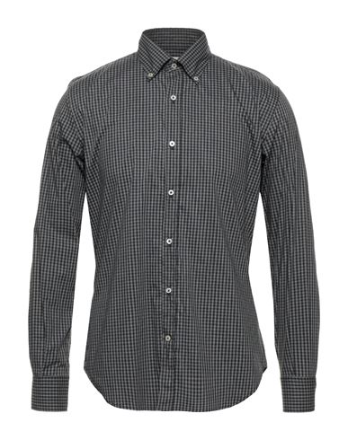 Brooksfield Man Shirt Steel Grey Size 16 Cotton, Polyamide, Elastane