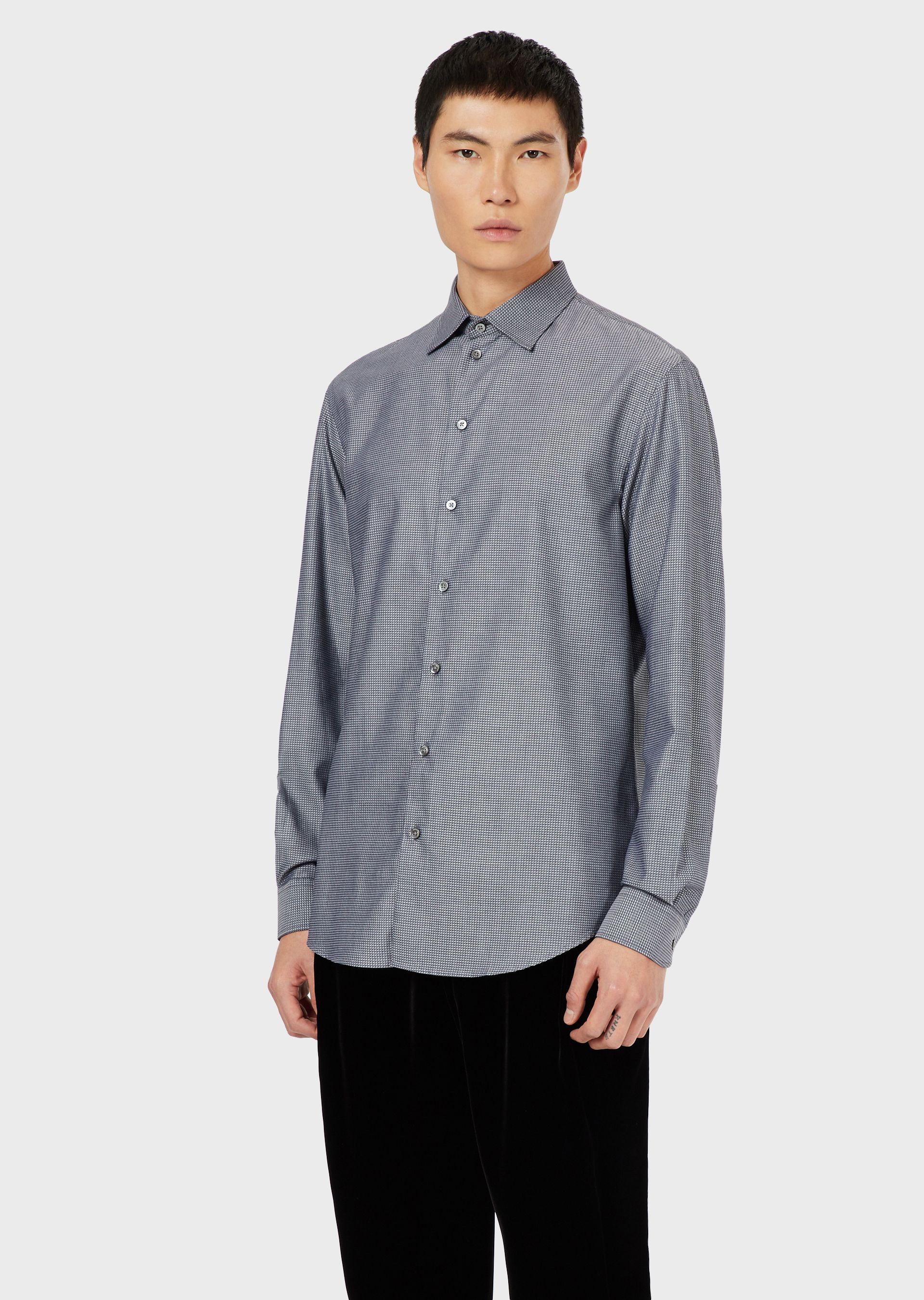 Emporio Armani Casual Shirts - Item 38856082 In Gray | ModeSens