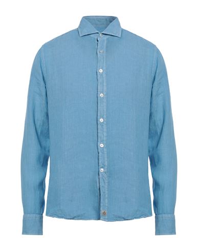 Sonrisa Man Shirt Azure Size 15 ¾ Flax In Blue
