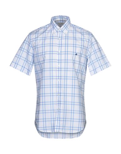 Brooksfield Man Shirt Azure Size 15 ¾ Cotton, Flax In Blue