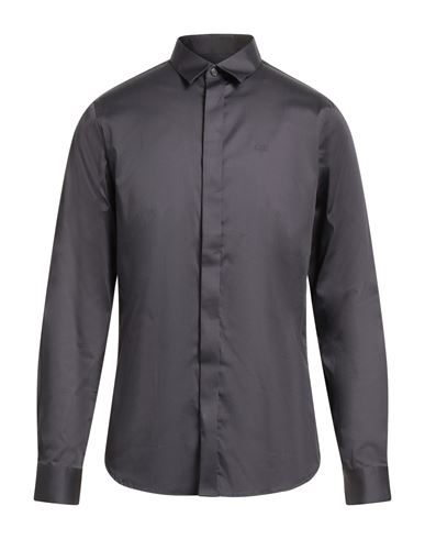 Armani Exchange Man Shirt Navy Size Xl Cotton, Elastane In Black