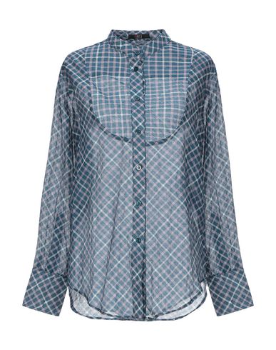 Daks Woman Shirt Slate Blue Size 6 Cotton, Silk