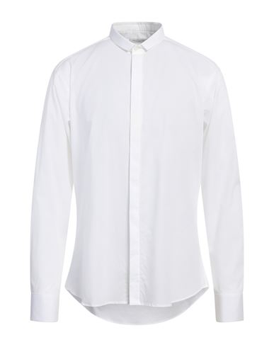 Paolo Pecora Man Shirt White Size 17 Cotton, Elastane