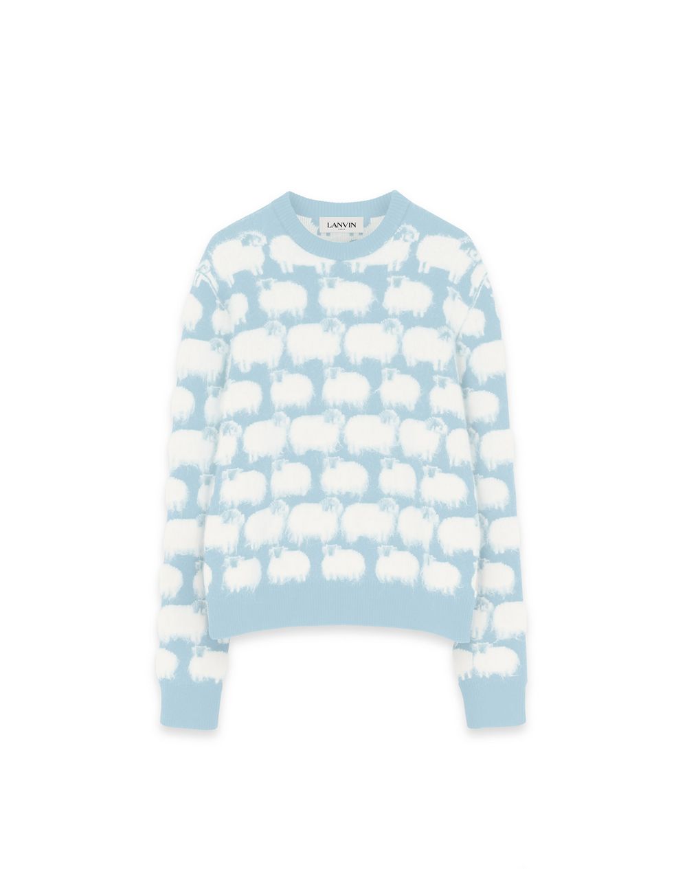 light blue sheep sweater