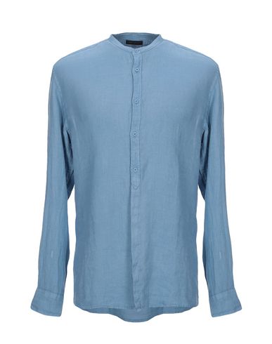 Luca Bertelli Man Shirt Pastel Blue Size Xl Linen