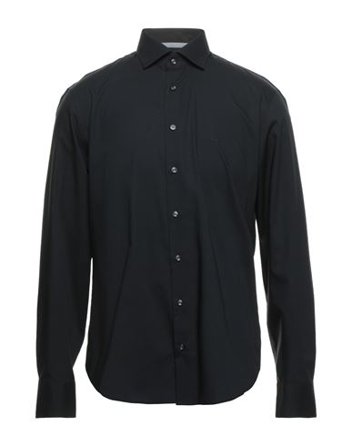 Man Shirt Black Size 16 Cotton, Elastane