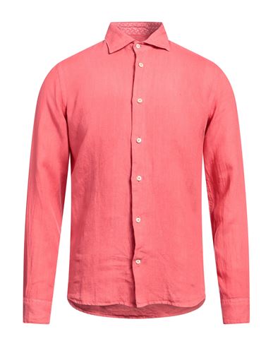 Drumohr Man Shirt Salmon Pink Size S Linen