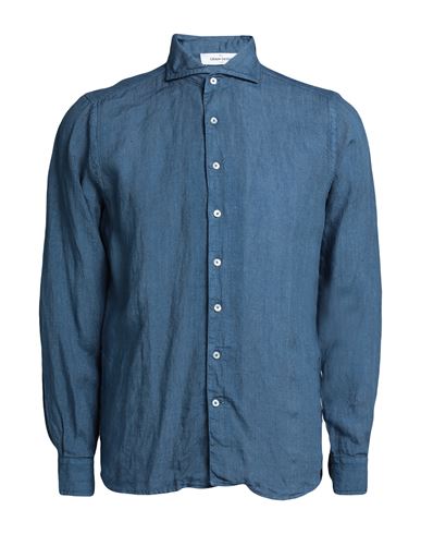 Gran Sasso Man Shirt Blue Size 34 Linen