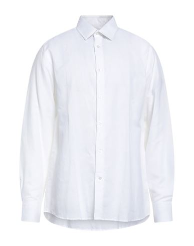 Lab. Pal Zileri Man Shirt White Size 17 Linen, Cotton