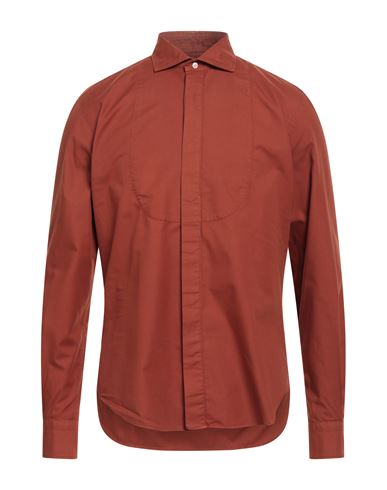 Boglioli Man Shirt Rust Size 15 ¾ Cotton In Red