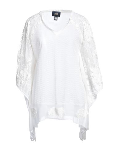 Cavalli Class Woman Top White Size 4 Viscose, Polyester