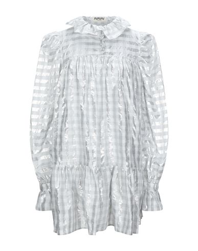 Woman Mini dress Light grey Size M/L Polyester, Cotton, Metallic Polyester