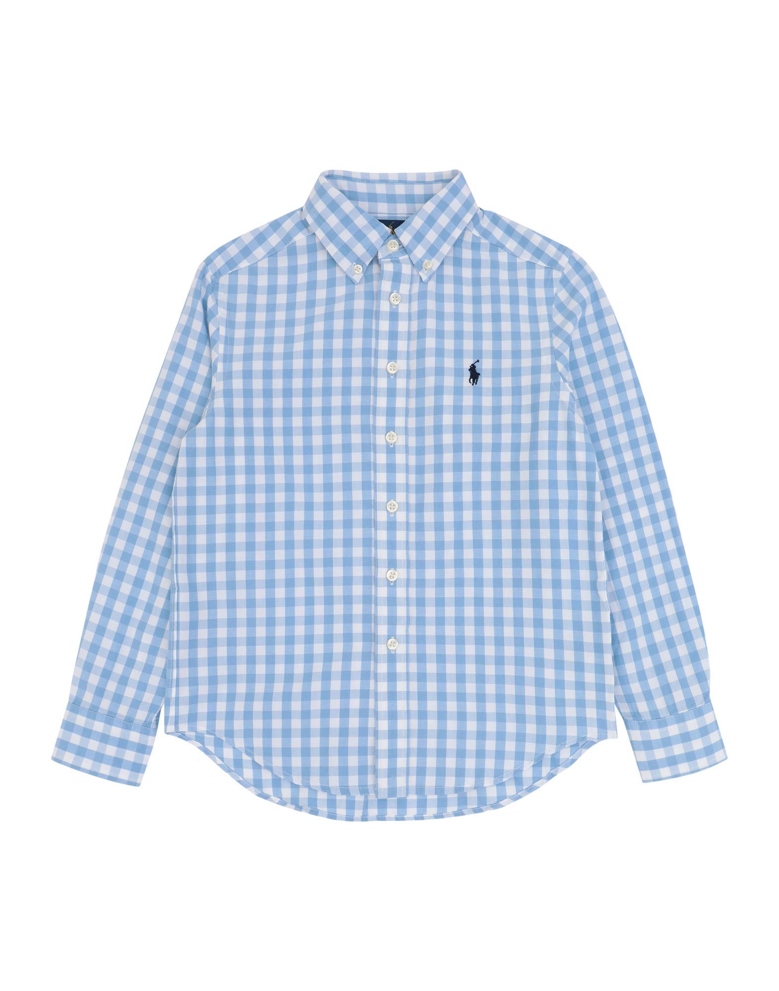 ＜YOOX＞ ★RALPH LAUREN ボーイズ 3-8 歳 シャツ スカイブルー 8 コットン 57% / レーヨン 30% / リネン 13% Lined Lyocell Blend Long Sleeve Shirt画像