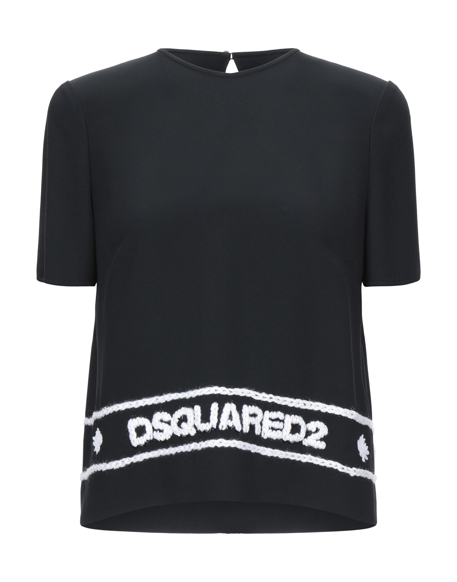 《セール開催中》DSQUARED2 レディース ブラウス ブラック 38 レーヨン 64% / アセテート 32% / ポリウレタン 4% / ウール / ガラス