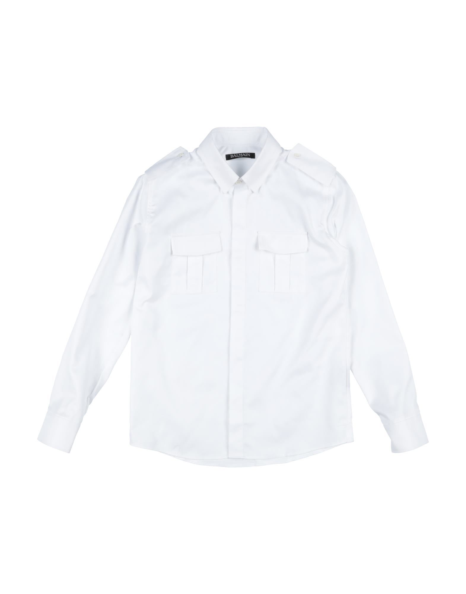 Shop Balmain Toddler Boy Shirt White Size 6 Cotton