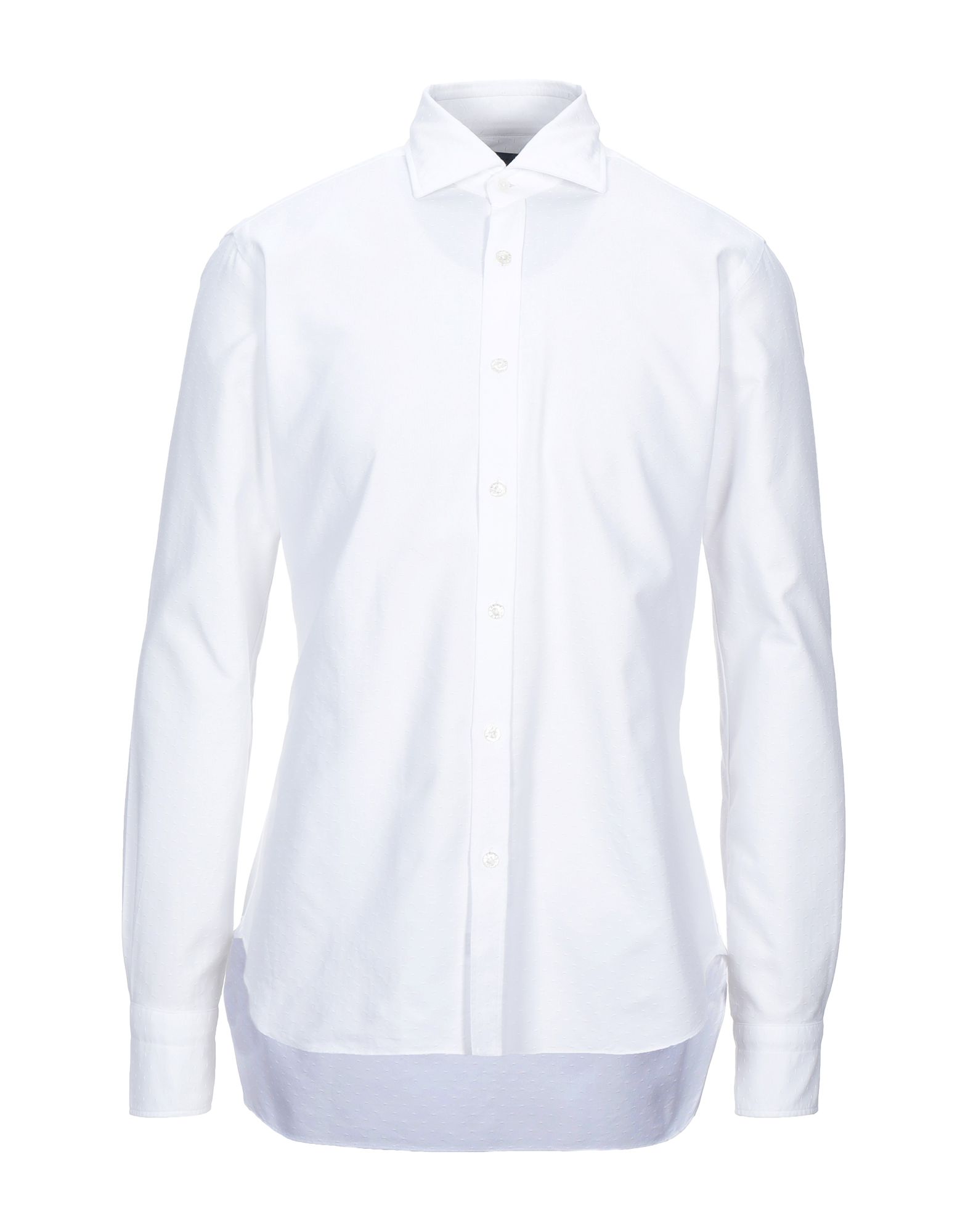 《セール開催中》DANDYLIFE by BARBA メンズ シャツ ホワイト 40 コットン 100%