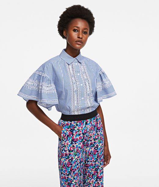 Image of Embroidered Striped Shirt