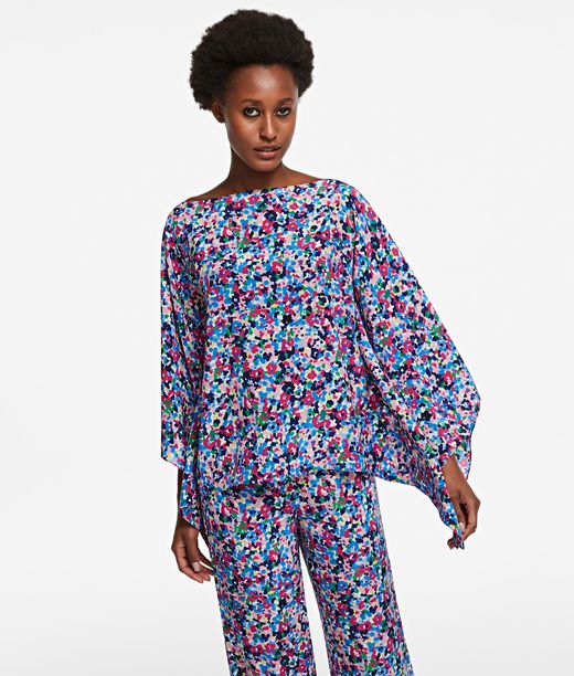 Karl Lagerfeld Donna  Mini Flower Print 100% Seta, Taglia: S/M