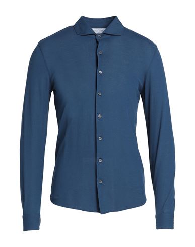 Gran Sasso Man Shirt Navy Blue Size 36 Cotton