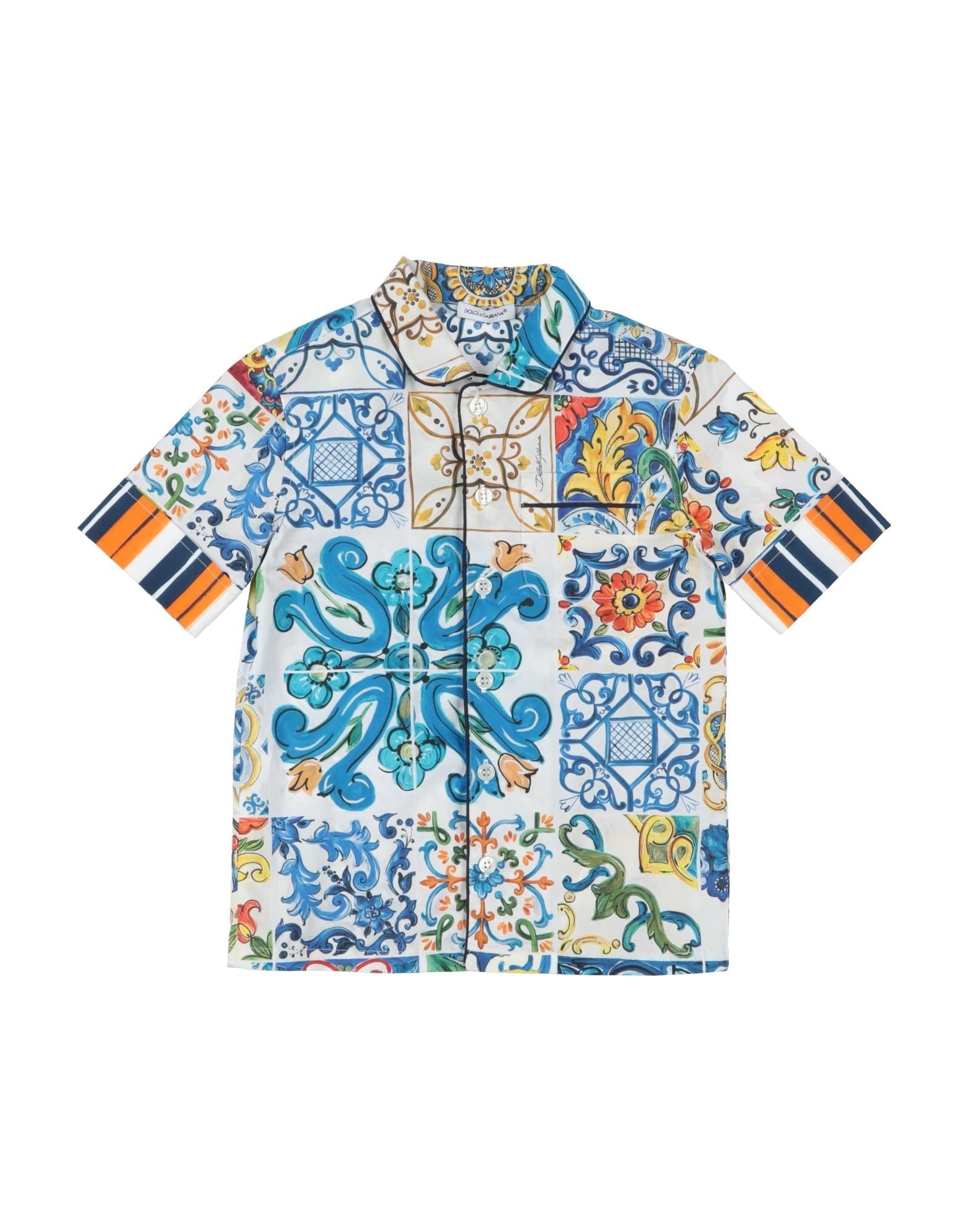 Shop Dolce & Gabbana Toddler Boy Shirt Azure Size 7 Cotton