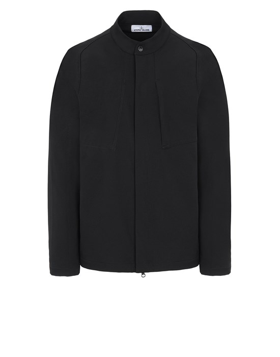  STONE ISLAND 121X4 STONE ISLAND MARINA<br>TWO-WAY STRETCH RECYCLED NYLON TWILL Over Shirt Man Black