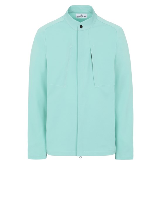  STONE ISLAND 121X4 STONE ISLAND MARINA<br>TWO-WAY STRETCH RECYCLED NYLON TWILL Over Shirt Man Aqua