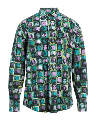 Frankie Morello Man Shirt Emerald Green Size M Cotton
