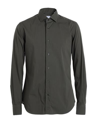 Xacus Man Shirt Dark Green Size 15 ½ Cotton, Polyamide, Elastane