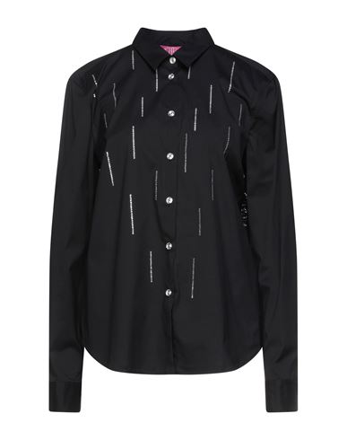 Brooksfield Man Shirt Black Size 17 ½ Cotton, Elastane