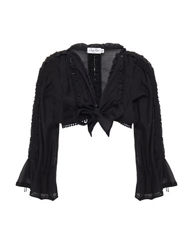 Charo Ruiz Ibiza Woman Top Black Size L Cotton, Polyacrylic