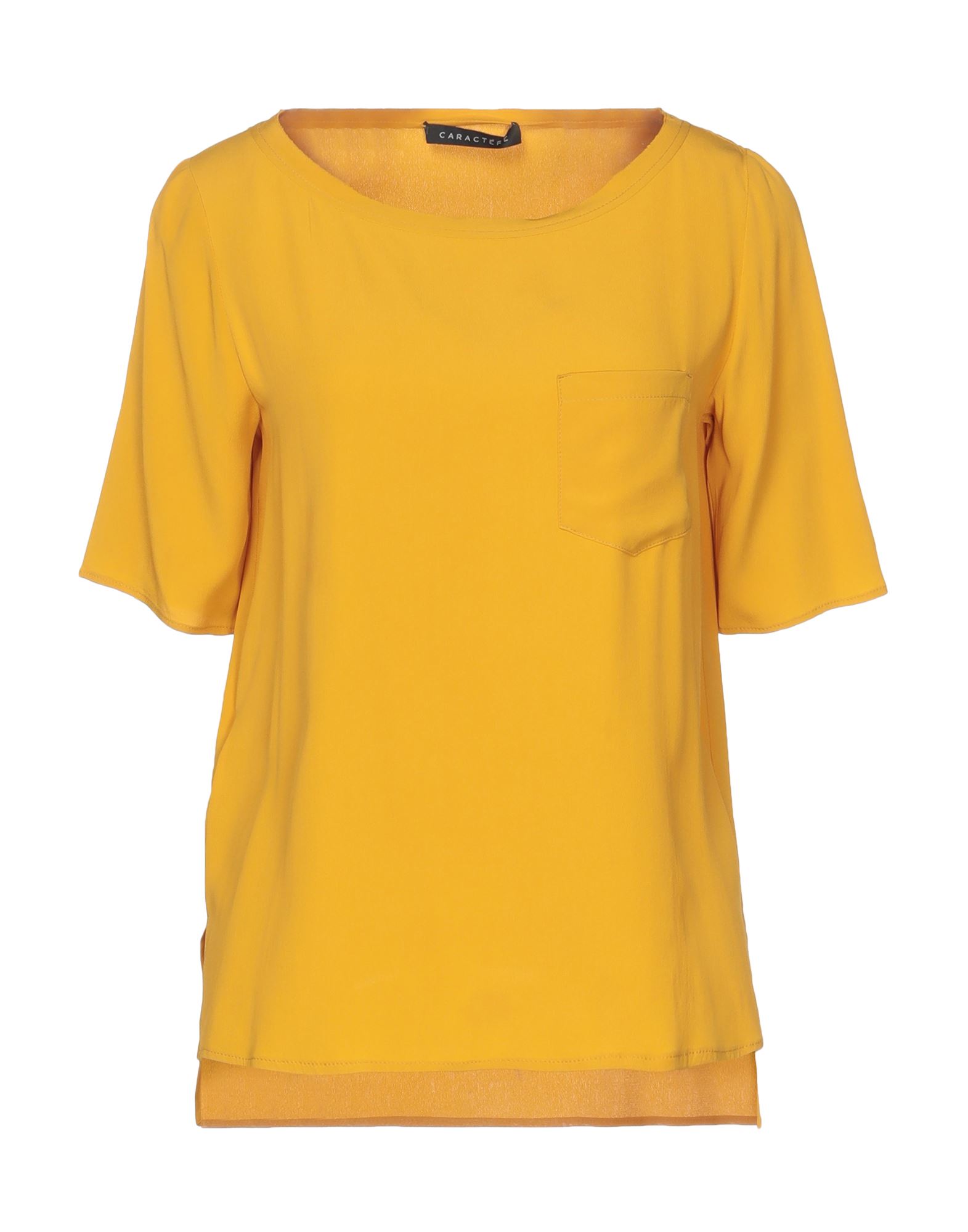 Caractere Caractère Woman Top Ocher Size 4 Acetate, Silk In Yellow
