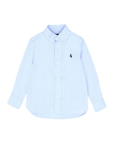 Polo Ralph Lauren Babies'  Slim Fit Cotton Oxford Shirt Toddler Boy Shirt Sky Blue Size 4 Cotton