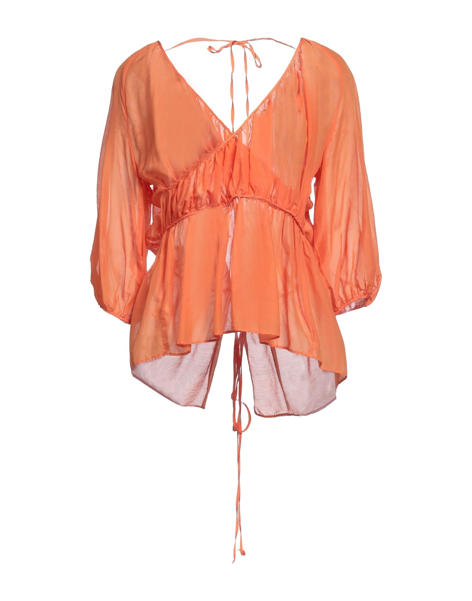 Jucca Woman Top Orange Size 4 Cotton, Silk