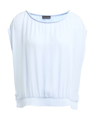 EMPORIO ARMANI EMPORIO ARMANI WOMAN TOP SKY BLUE SIZE 14 MULBERRY SILK 