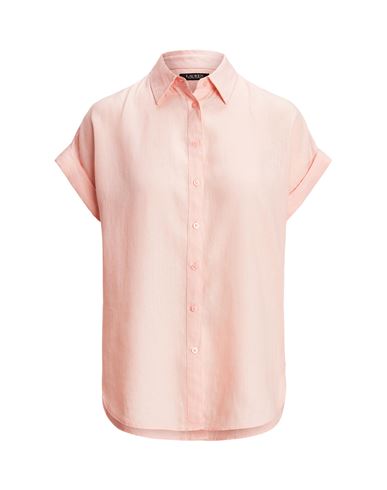 Shop Lauren Ralph Lauren Woman Shirt Light Pink Size Xl Linen