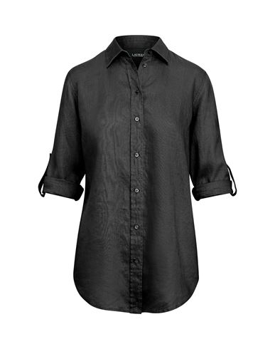 Shop Lauren Ralph Lauren Woman Shirt Black Size M Linen