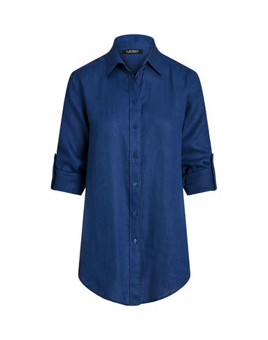 Lauren Ralph Lauren Woman Shirt Blue Size Xl Linen
