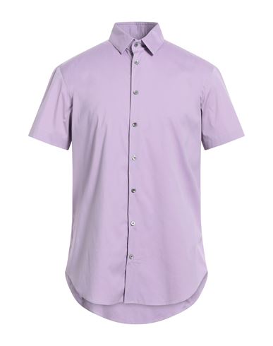 Giorgio Armani Man Shirt Dark Purple Size 17 ½ Cotton, Polyamide, Elastane